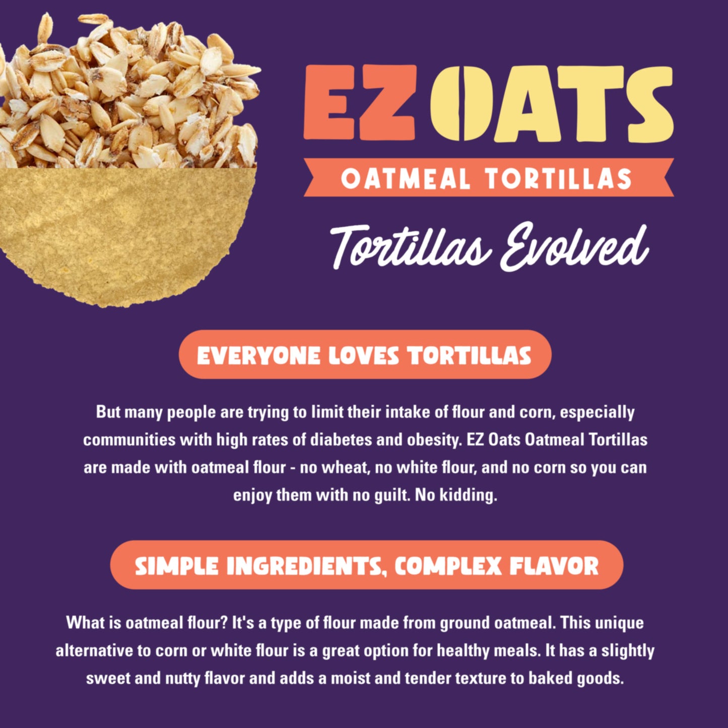 Chipotle Oatmeal Tortillas | 4 Packs of 8 Tortillas (32 Tortillas)