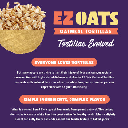 Chipotle Oatmeal Tortillas | 4 Packs of 8 Tortillas (32 Tortillas)